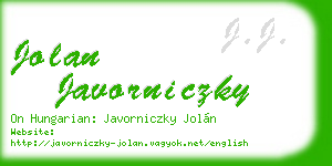 jolan javorniczky business card